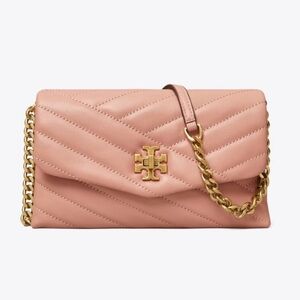 Tory Burch Kira Chevron Chain Wallet- Meadow Sweet